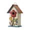 Glitzhome® 10.25" Washed White Distressed Flower Birdhouse
